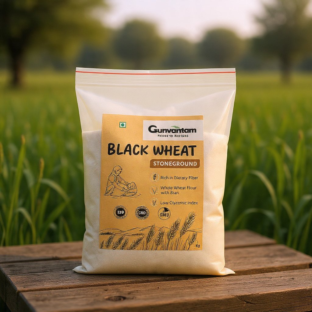 Gunvantam Farms Black Wheat Flour (Kala Gehu Atta)