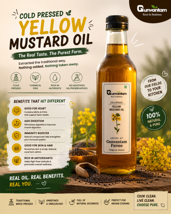 gunvantam farms kachi ghani yellow mustard oil