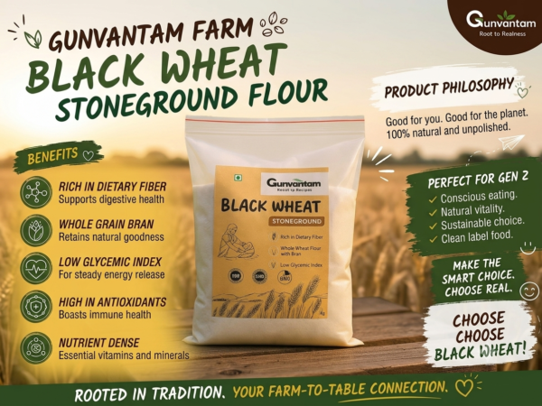 gunvantam farms black wheat flour (kala gehu atta)