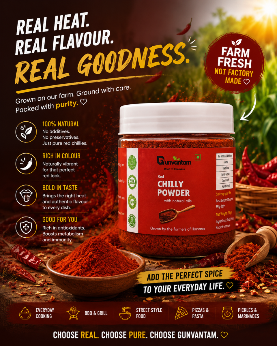gunvantam farms red chilly powder