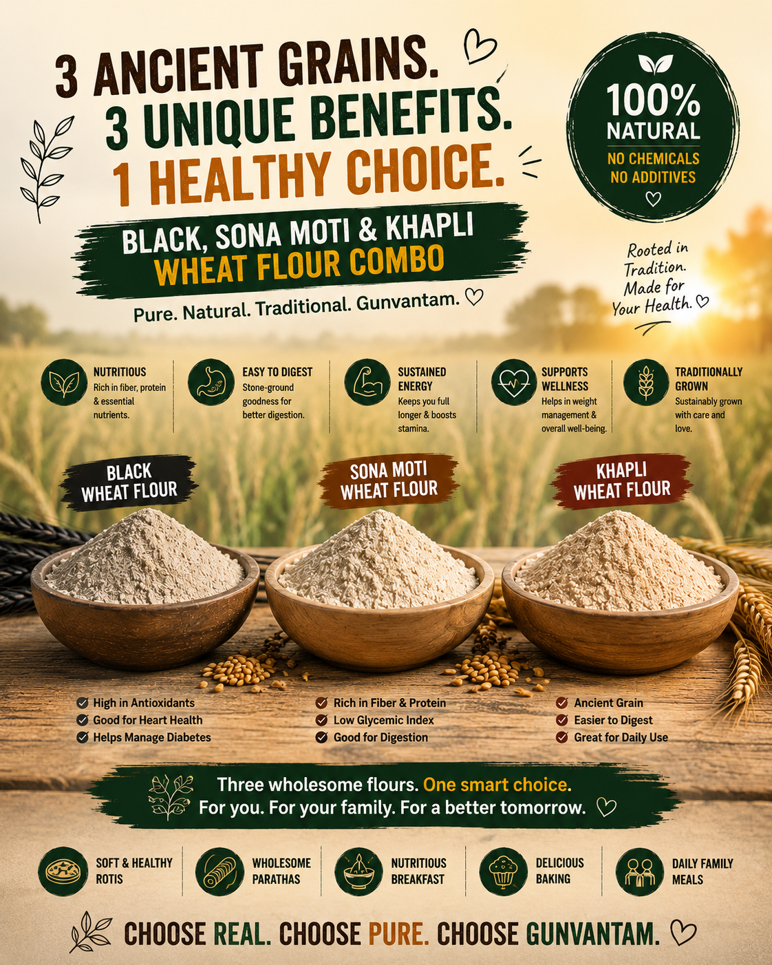 Healthy Flours Trial Pack ancient grains trial pack 1kg each